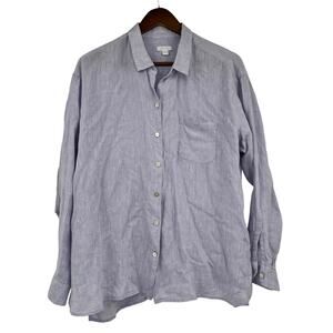J. Jill Light Blue/Purple Button Down Shirt